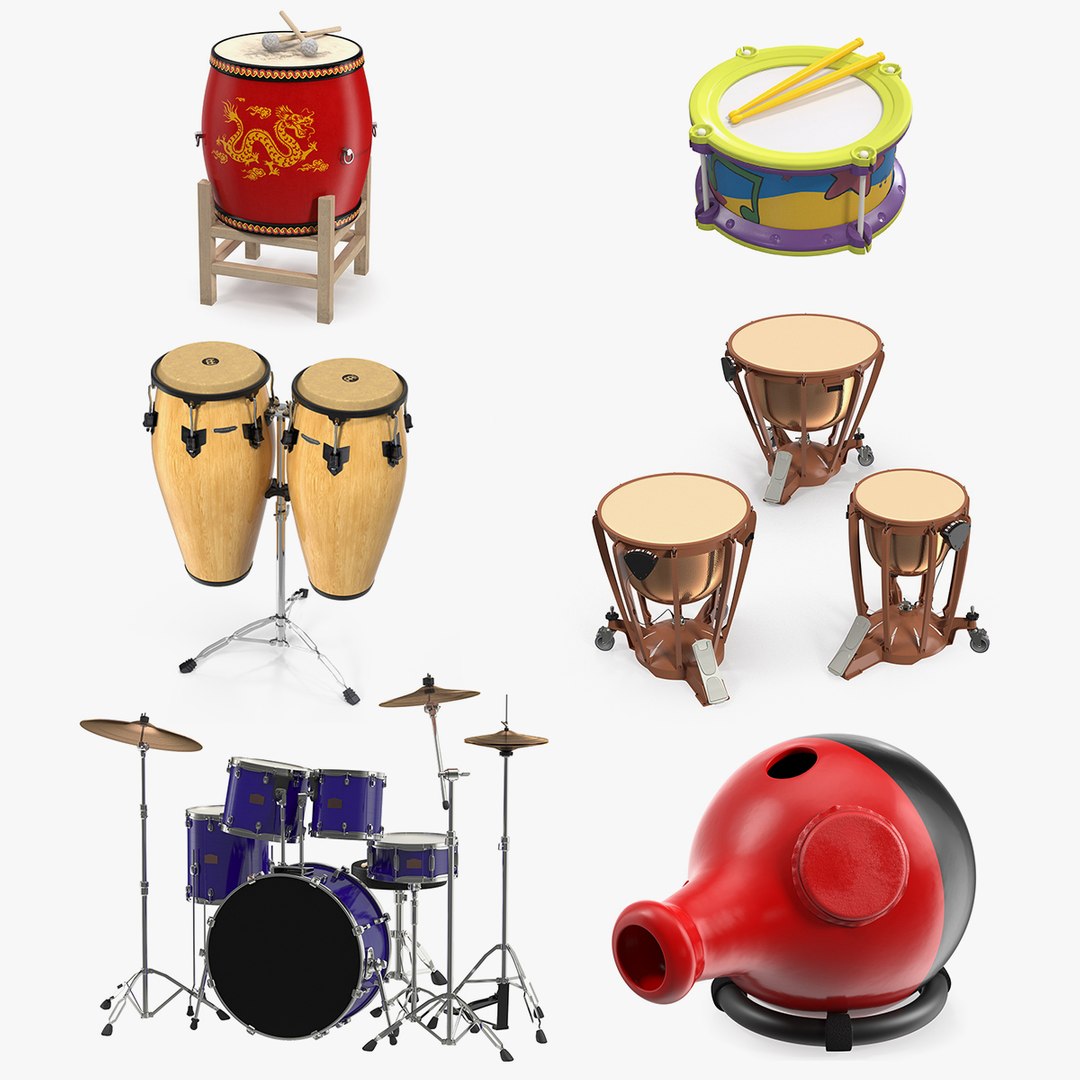 Drums Collection 3 3D model preview