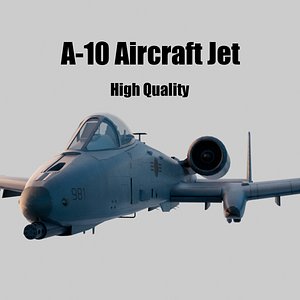 3D Attack Aircraft A-10 thunderbolt High Quality model