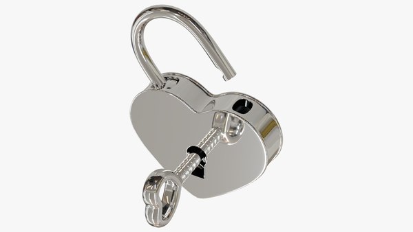 heart-shaped 3d padlock