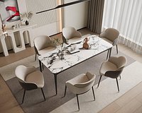 Modern Marble Dining Table and Chairs Set