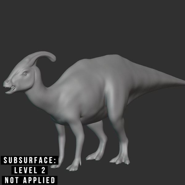 IndoParasaurolohus Basemesh Low Poly model