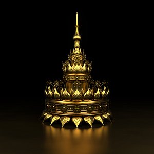 3D gold crown