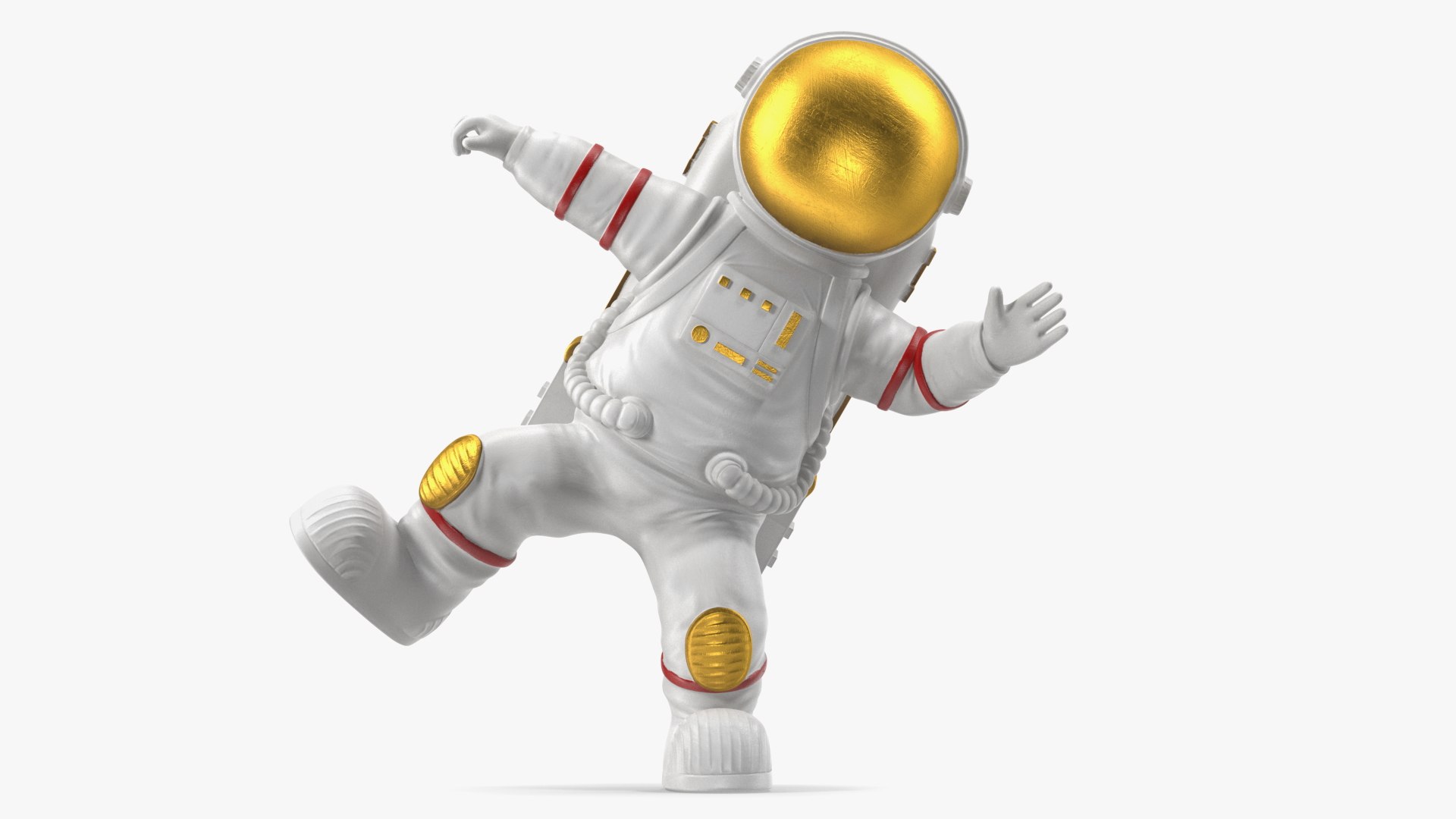 Spaceman Toy Character White Dancing Pose 3D model preview