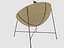 Gritt armchair black metal and natural rattan by Vackart
