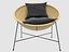 Gritt armchair black metal and natural rattan by Vackart