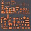 Scifi building dressing kitbash pack Low-poly