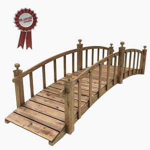 wood wooden bridge 3D model