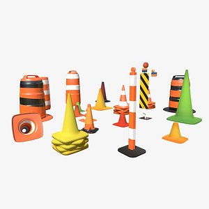 3D Traffic Cones Pack model