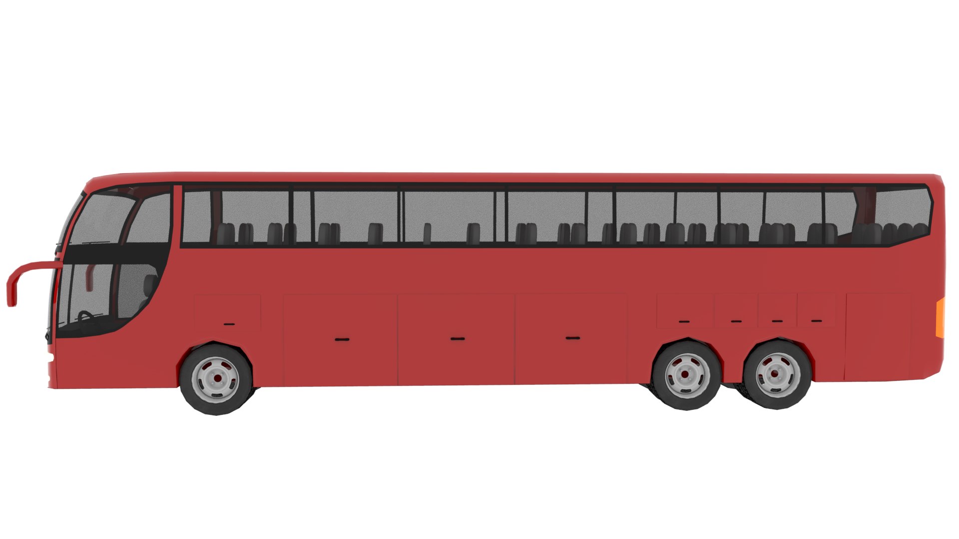 3D Model Travel Bus Red - TurboSquid 1894938