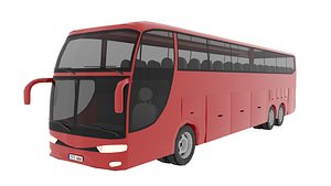 3D model Travel bus red