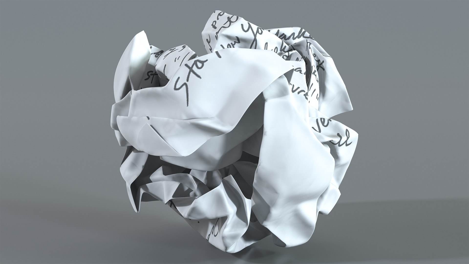 3D Crumpled Paper Ball Text Model - TurboSquid 1511242