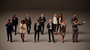 3D model Collection of office workers x10 00