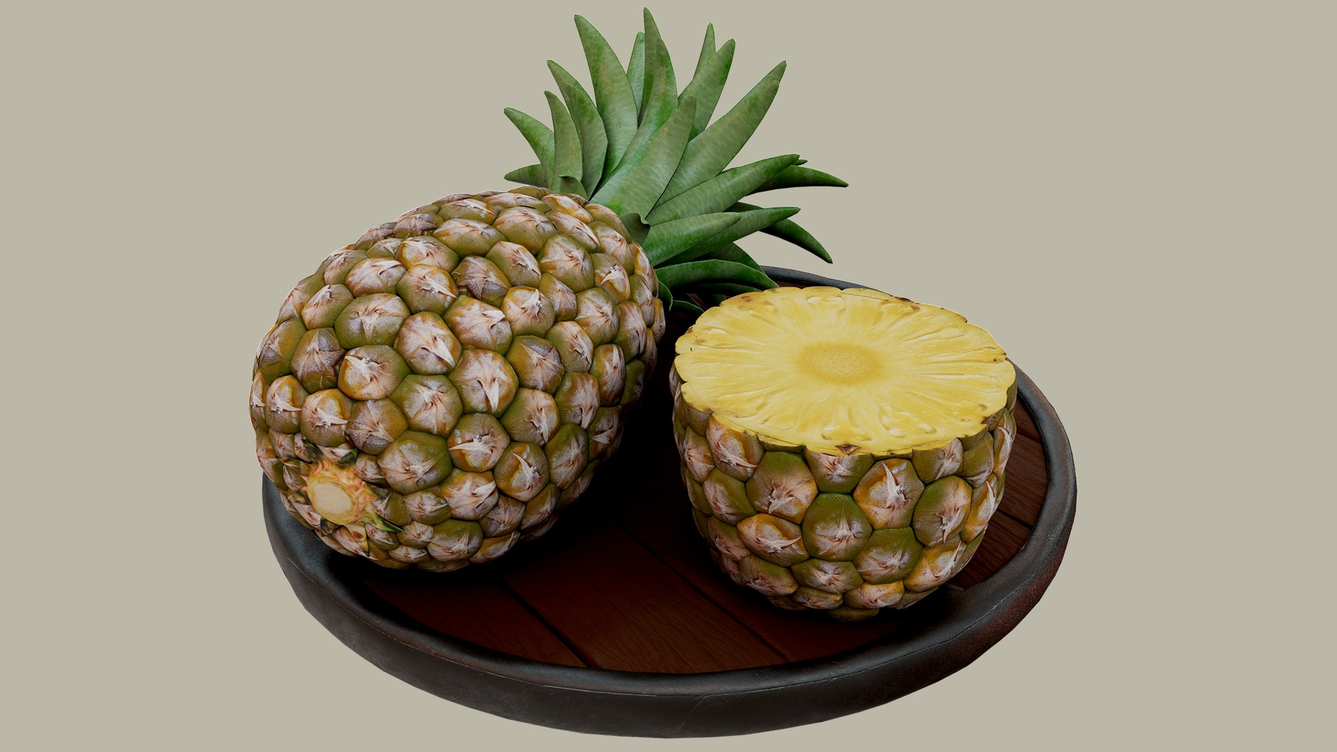 3D Realistic Watermelon and Pineapple Low-poly 3D model https://p.turbosquid.com/ts-thumb/nB/eiRzPd/AE/fruitspineapplerender01/png/1783421798/1920x1080/fit_q87/d6ff4b36dfe204e1bc7ac33525a02538c52c0b94/fruitspineapplerender01.jpg
