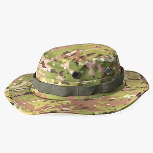 3D model army boonie camo hat
