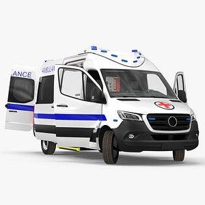 3D Ambulance Van Standard Rigged