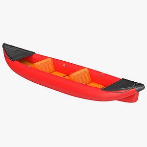 3d inflatable kayak 3 red model