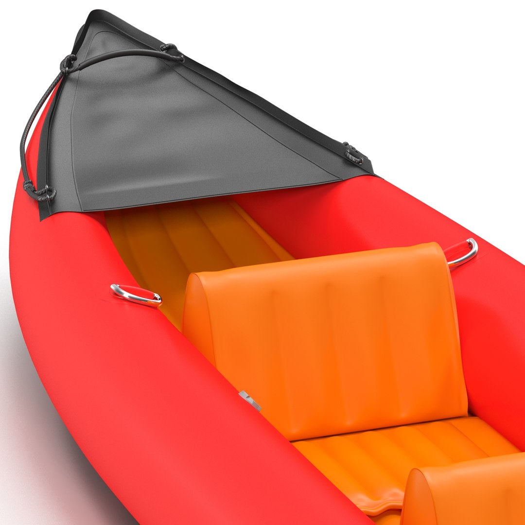 3d Inflatable Kayak 3 Red Model