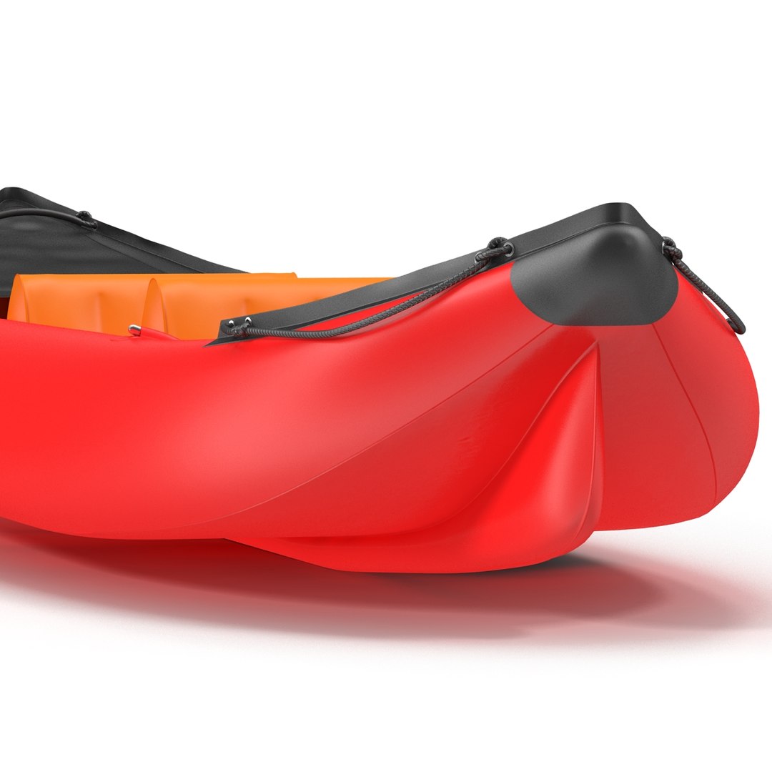 3d Inflatable Kayak 3 Red Model