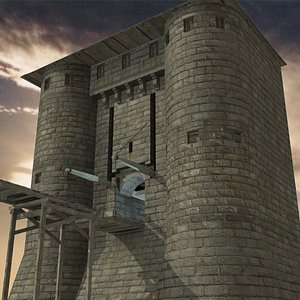 3d model medieval castle entrance