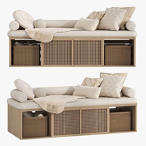 Set of decorative pillows for windowsill