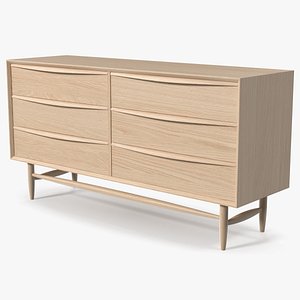 Lenia Solid White Oak Wood Sideboard