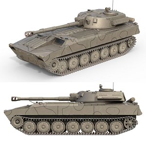 2S1 Gvozdika Soviet Howitzer 3D model