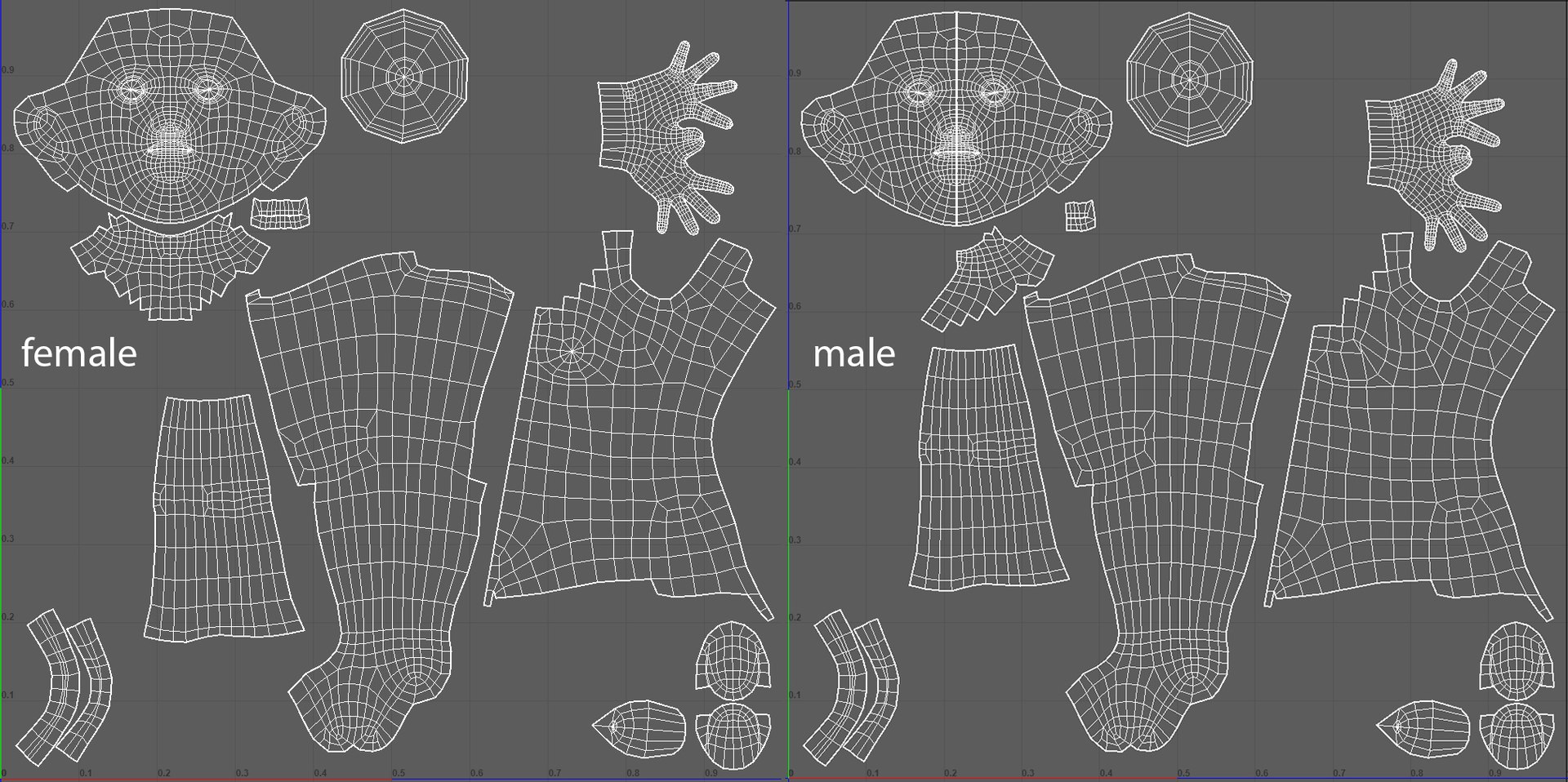 Male Female Basemeshes Body 3d Turbosquid 1504795