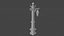 Modelo 3D estilizado de poste de luz medieval pronto para jogos.