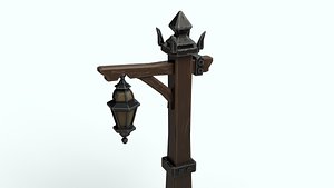 3D model Stylized Medieval Street Lamp Game Ready 3D Asset