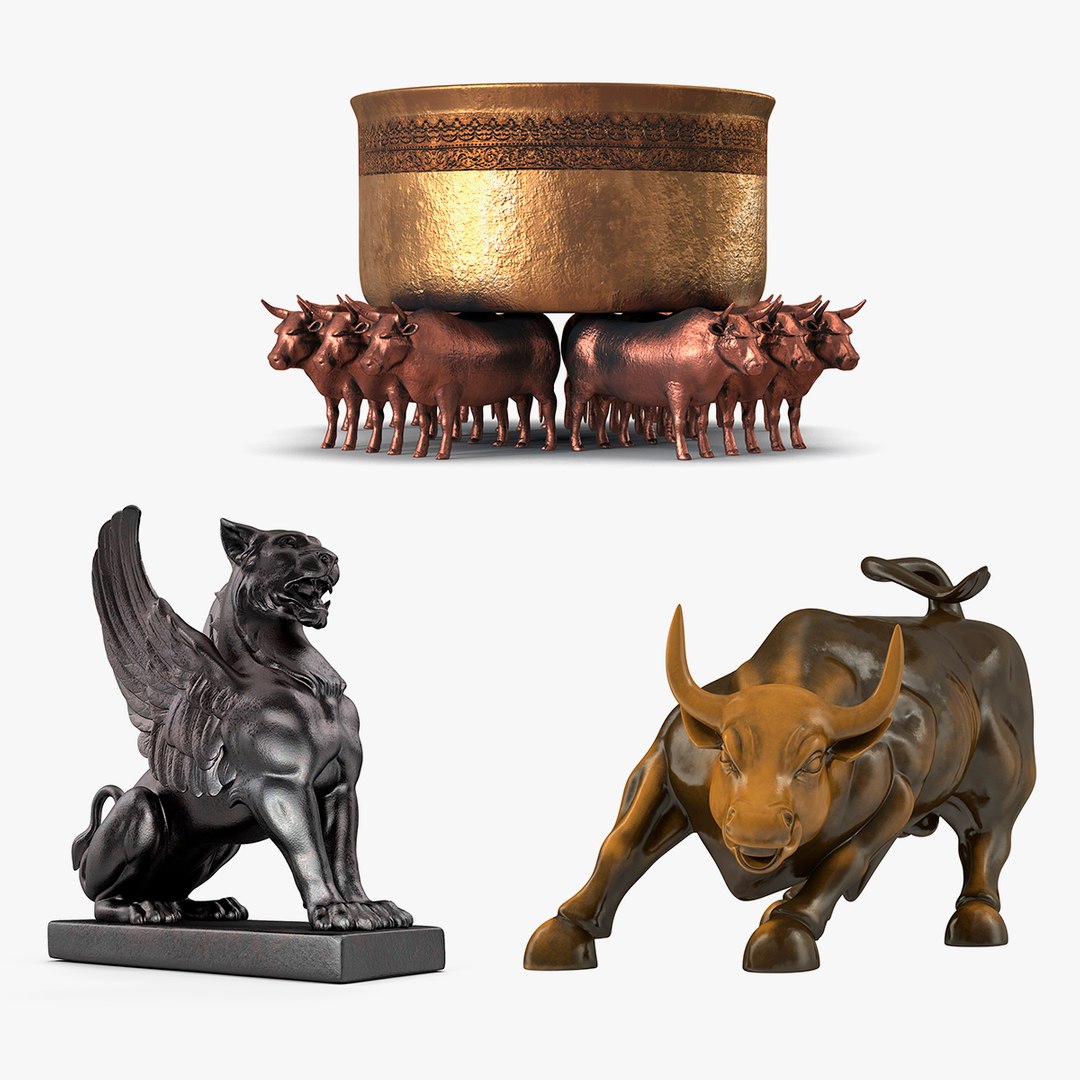 Bronze Sculptures Collection 3D model preview