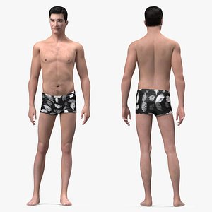 Asian Man Underwear Rigged for Modo