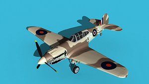 3D model Curtiss P-40B Tomahawk V01 RAF