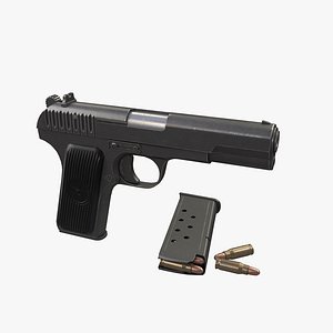 Tokarev gun TT 33 Low Poly