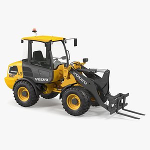 Volvo L25 Electric Loader with Pallet Fork Simple Interior 3D model