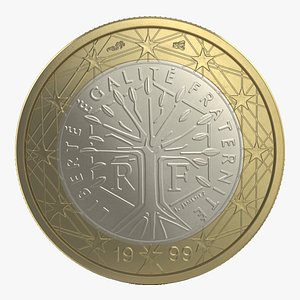 1 Euro Coin French 3D Model