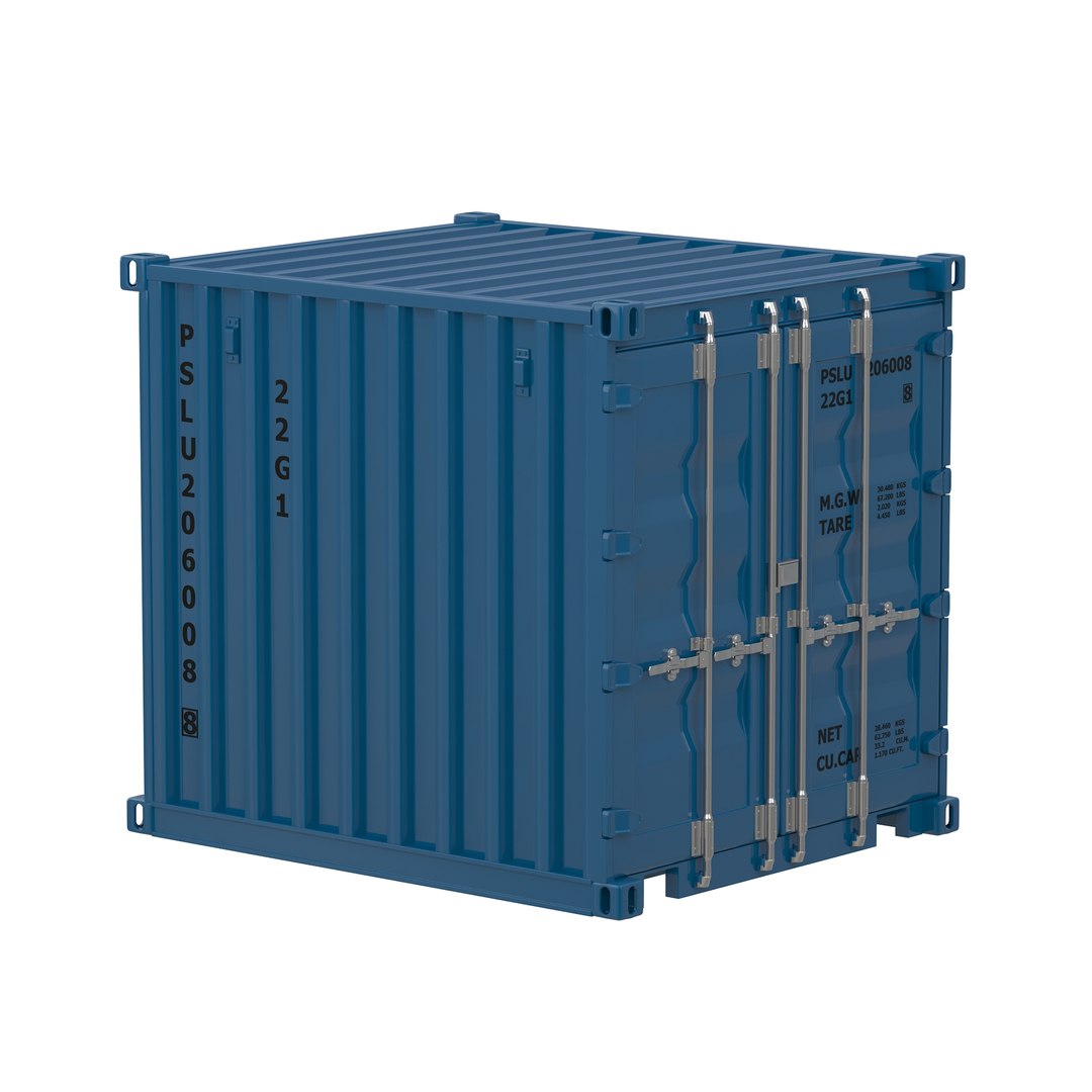 8ft Shipping Container Gray Model - TurboSquid 2347353