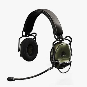 3D model Tactical Comms Headset with Mic - Game Ready