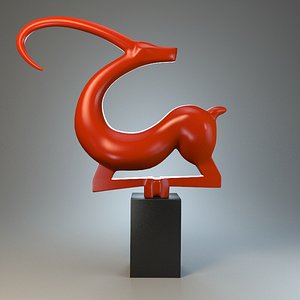 3d sculpture capricorn model