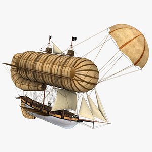 3d fantasy flying ship