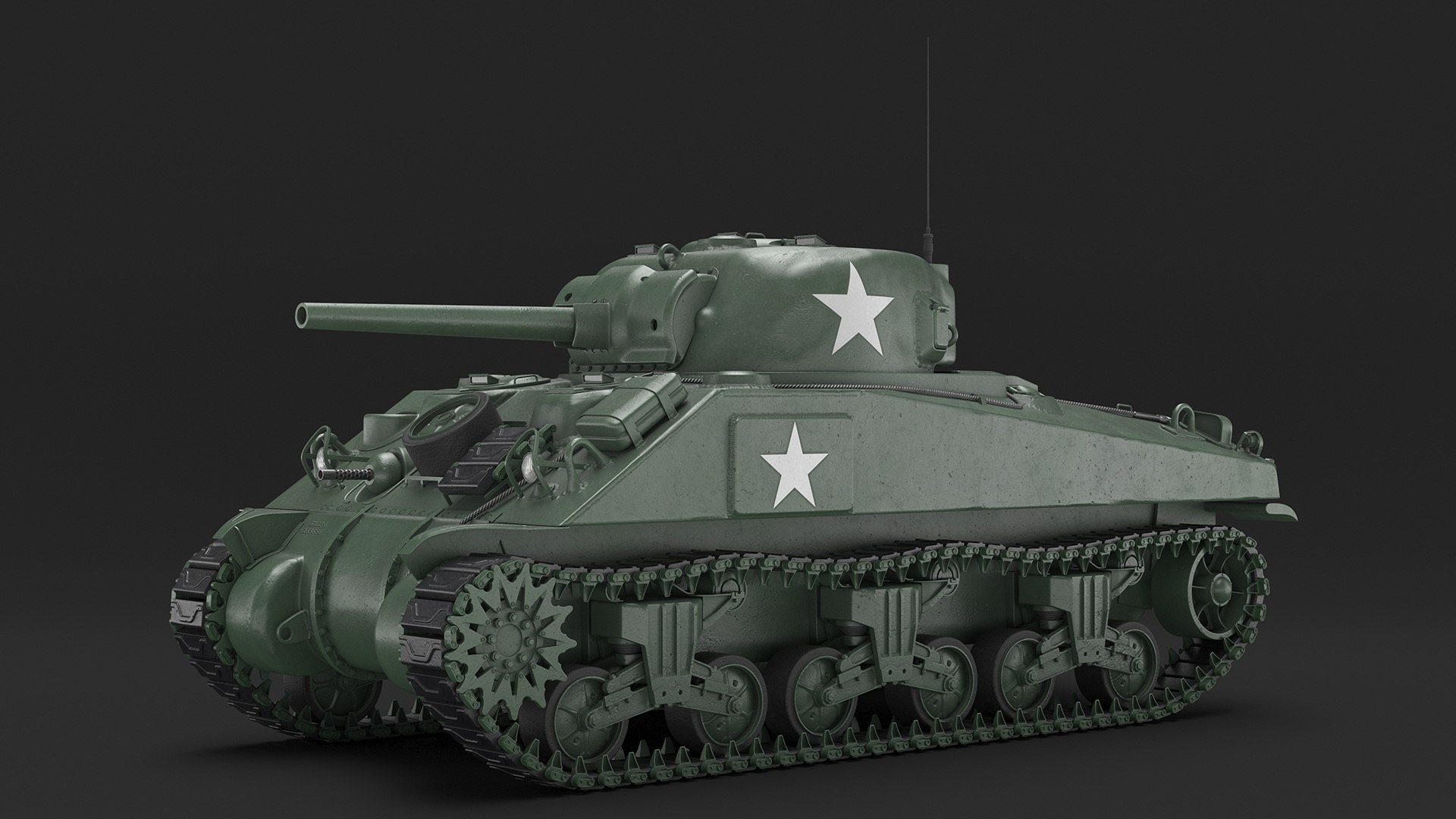 M4 Sherman Tank Rigged For Maya Model - TurboSquid 2325545