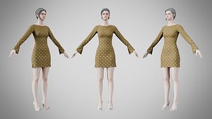 Dress 51 Yellow Metal 3D model
