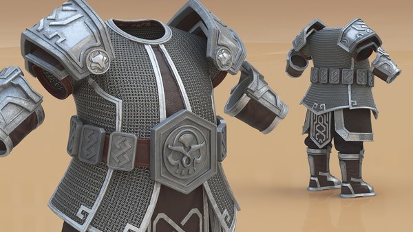 modelo 3d Armadura enana de acero con cota de malla - TurboSquid 2391451