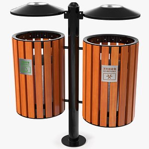 3D dual trash recycle bin
