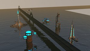 3D model sici-fi city package 2