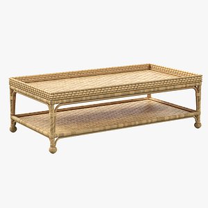 Serena and Lily South Seas Rattan Coffee Table
