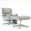 Silla de salón Eames y otomana
