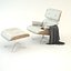 Silla de salón Eames y otomana