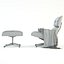 Silla de salón Eames y otomana