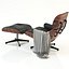 Silla de salón Eames y otomana