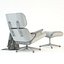 Silla de salón Eames y otomana
